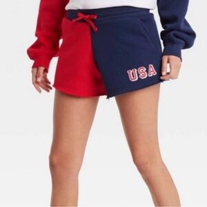 USA Jogger Shorts Red/White/Blue Patriotic SZ M America250